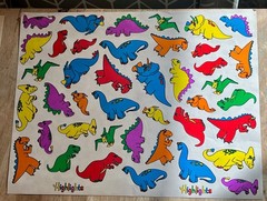 1989 Highlights for Children Sealed Dinosaur Stickers 40+ in original packaging