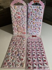 4- New Rare Cute Japanese Sanrio Hello Kitty Raised Puffy Sticker Sheet