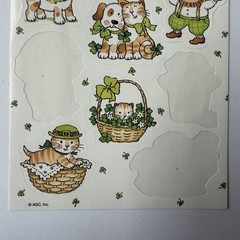 Hallmark AGC St Patricks Day Stickers Lot 6 Sheets Cats Smiley Prism Shamrock