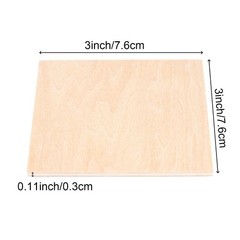 HOIGON 120 PCS 3 x 3 Inch Unfinished Wooden Squares Pieces, Natural Blank Woo…