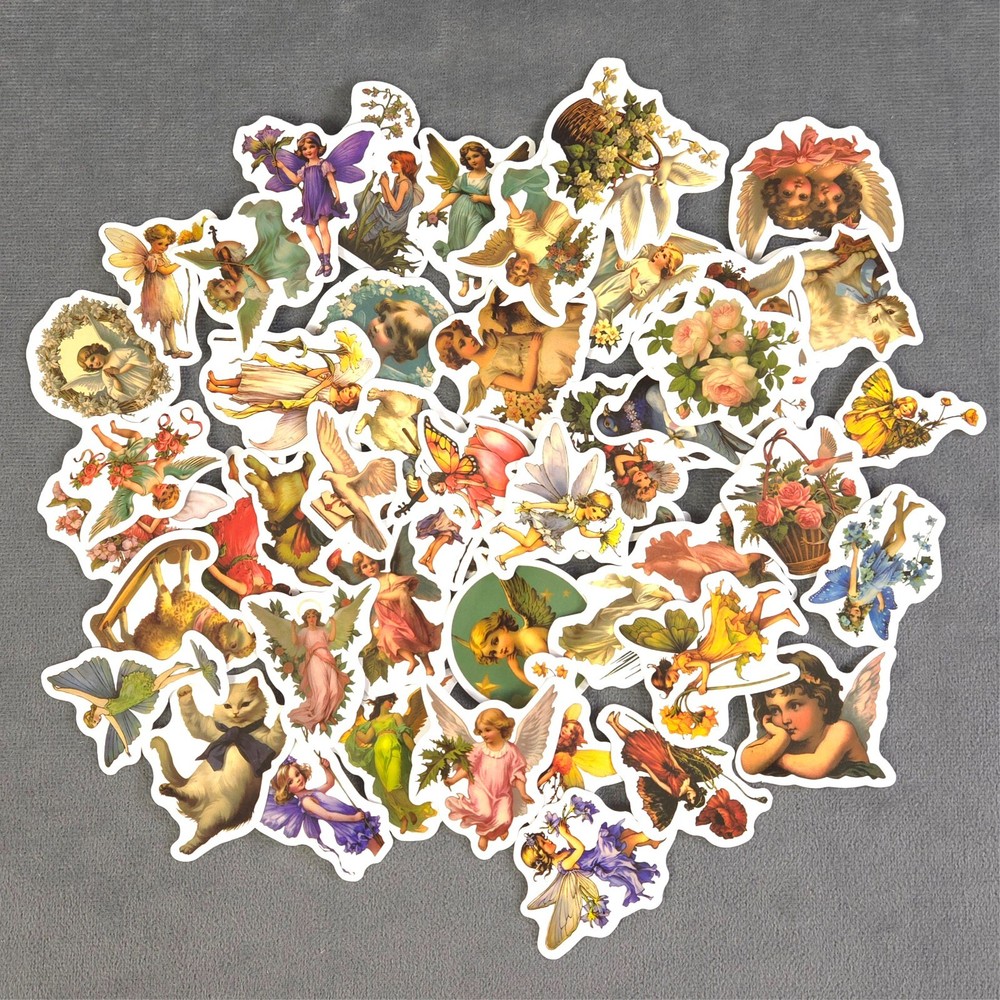 Vintage Retro Style Angel & Fairy Stickers – Set of 10 Stickers Great for Crafts