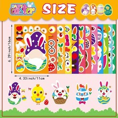 36 PCS Make a Face Stickers for Kids Make Your Own Stickers with Easter Chick…