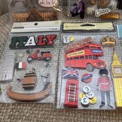 Travel Scrapbook Sticker Lot London Paris Rome Italy 3D Jolee’s Recollections