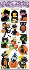 Violette Stickers 2 Sheets Halloween Greetings Cute Kids Witches Black Cats Bats