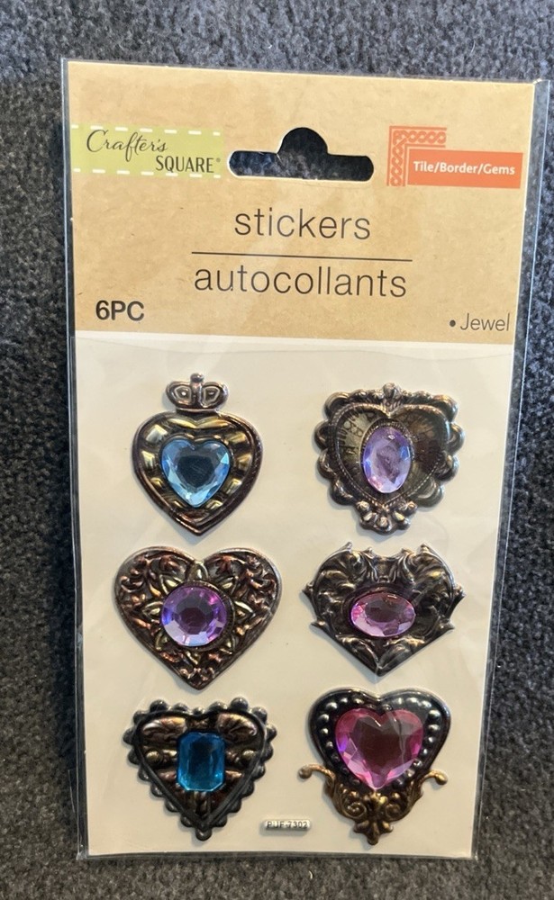 Vintage style, dimensional, Jewell stickers, metallic, for scrap book, crafts