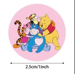 40 PCs Round 1” Winnie The Pooh Stickers Tigger Eeyore Teachers Kids Reward