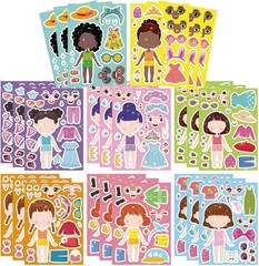 Creative Play with 24 Sheets of Make a Face & Dress Up Stickers for Kids