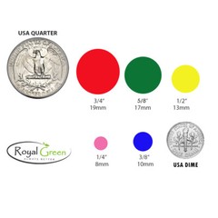 Circular Sticky Dot Color Label Stickers in Various Sizes 8MM-38MM 15 Sheets