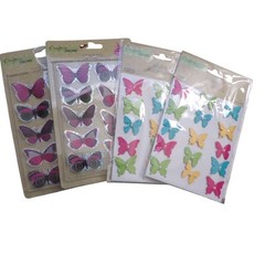 Crafter’s Square Flower Butterfly Garden Cat Cactus Sticker Large Lot 20 Package