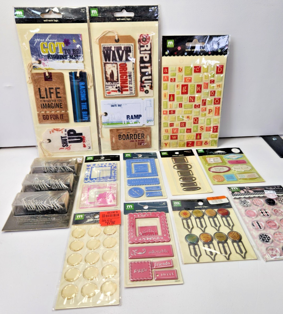 HUGE LOT NEW MAKING MEMORIES SCRAPBOOK PAPER CRAFT LOT 12 PACKS MIX MEDIA
