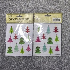Paper Studio Stickers STICKABILITIES Christmas Retro Trees Lot Of 12 Pks 22 Pc