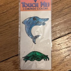 Rare Vintage 80s/90 Touch Me Mystik Oilies Oily Dolphin & Crab Stickers NIP