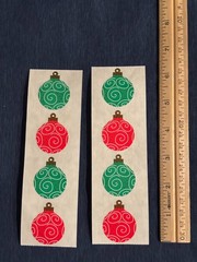 Lot of 2 Mrs. Grossman’s red & Green Ornaments Stickers ~New