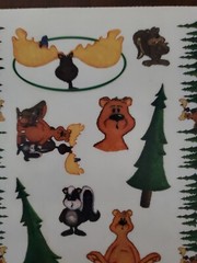 FOREST FRIENDS scrapbooking large sticker sheets, Persnippity Designs, 2 sheets