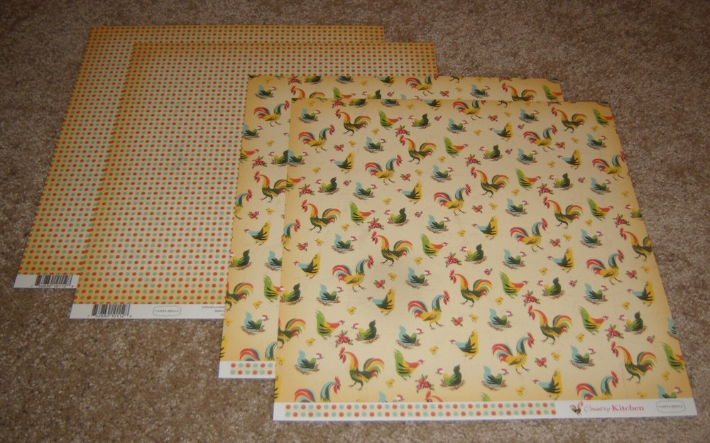 Carta Bella 12×12 Double Sided Scrapbook Papers(4 ~ Country Kitchen Roosters