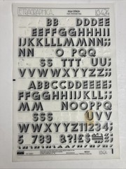 Letraset Upper Case & Num STACK 60pt – 9 Sheets! – LG424