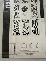 American Craft Remarks Decorative Sticker Bk Black Accent Bk 2 Flower Vine 50+PC