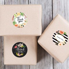 500*Thank You Stickers Handmade with love Round Seals Scrapbooking Gift Stickers