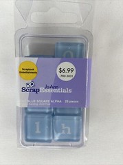 JoAnn Scrapbook Essentials 26 Piece • Light Blue Square Alpha