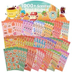 Scented Stickers Scratch & Sniff – 1500+ Cute Food Themes, 72 Sheets for Kids Re