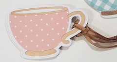 CELEBRATE IT Vintage Blush PARTY GIFT TAGS with Ribbon – TEA CUP – 10 pcs