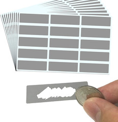 150 Pack, Scratch off Stickers Labels – Rectangle, Gray, 1.9 X 0.6″