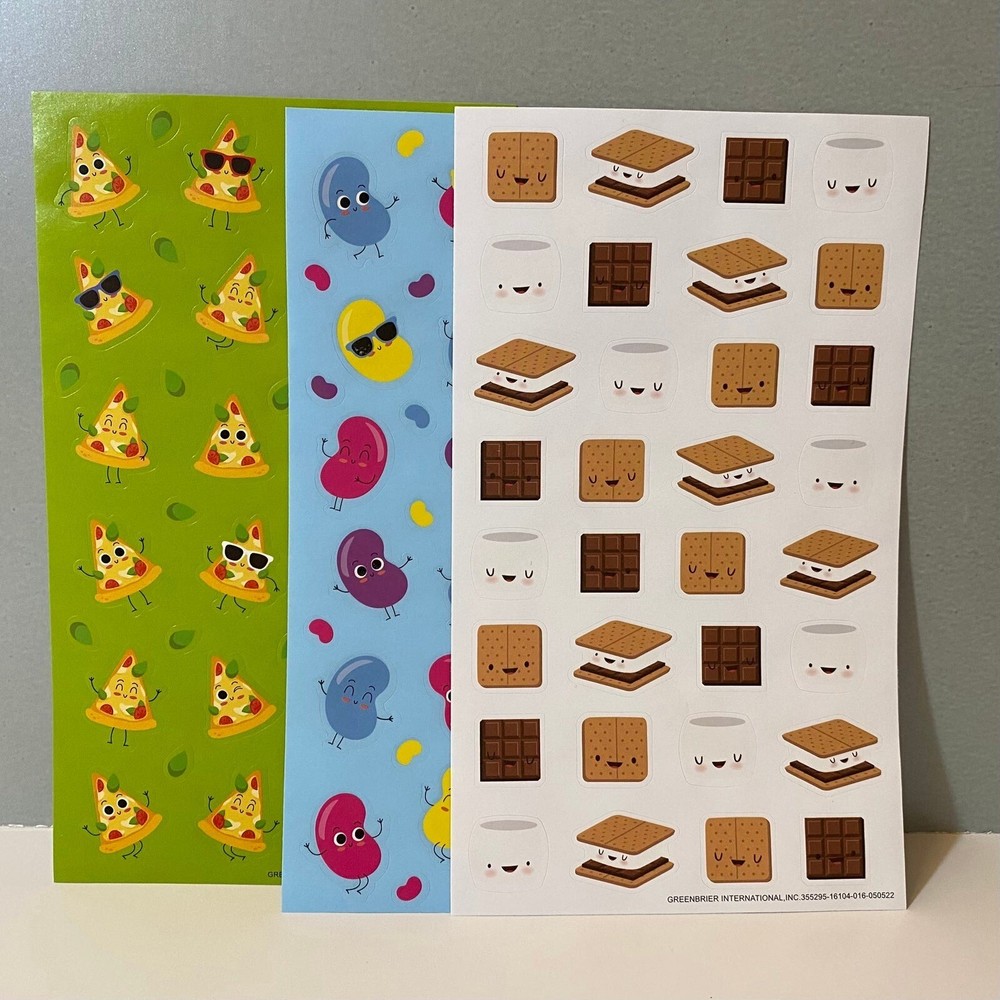 Greenbrier International Scratch And Sniff Stickers Pizza Jelly Beans S’mores