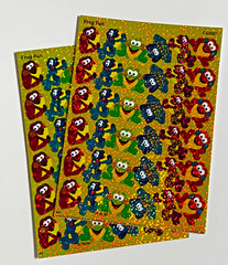 2 Sheets Sparkly Colorful Fun FROGS Scrapbook Stickers!