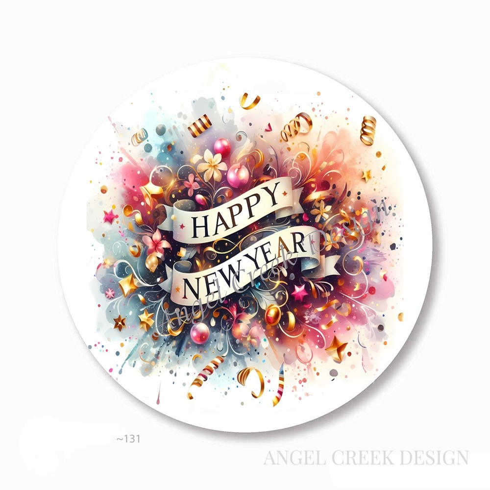 NEW YEAR CONFETTI NEW YEARS PARTY FAVORS SCRAPBOOK STICKERS ENVELOPE SEALS