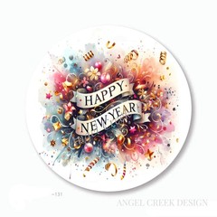 NEW YEAR CONFETTI NEW YEARS PARTY FAVORS SCRAPBOOK STICKERS ENVELOPE SEALS