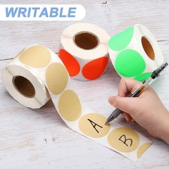 500Pcs 2″ Colored Dot Stickers Adhesive Color Coding Label, Fluorescent Red