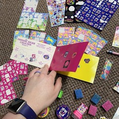 HUGE LOT LISA FRANK Vintage Stickers Dogs Cats Bears Kittens Tape Stamps Pencil