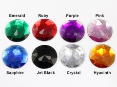 Allstarco 50Mm Extra Large Flat Back Round Acrylic Rhinestones Plastic Circle
