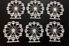 Ferris Wheel Die Cuts * Set of 6 * Black or White Cardstock * Carnival * Fair