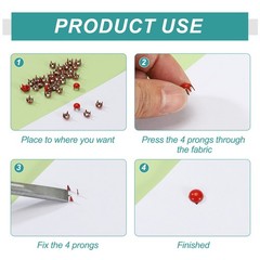 5mm Metal Studs Spots 200Pcs Round Dome Claw Beads Nailhead, Orange