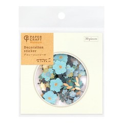 MIDORI sticker PCM Decoration Floral pattern Blue 82521006
