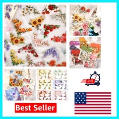 120pcs Vintage Floral Corner Stickers – Aesthetic Scrapbooking Supplies