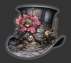 Gothic Steampunk Top Hat Sticker | Vinyl Waterproof Decal