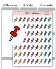 Push Pin Icon Planner Sticker, Location Pin Marker, Calendar and Bullet Sticker