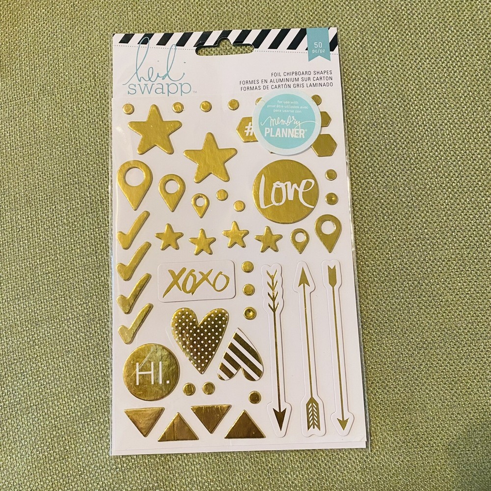 Heidi Swapp, Hello Beautiful Collection, Embellishments, Chipboard Shapes, Gold
