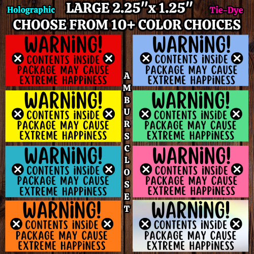 50 WARNING STICKERS 2.25″ ENVELOPE LABELS THANK YOU REVIEW SCRATCH RESISTANT
