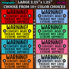 50 WARNING STICKERS 2.25″ ENVELOPE LABELS THANK YOU REVIEW SCRATCH RESISTANT