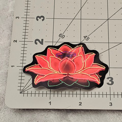 Neon Lotus Flower Sticker Red Gold Black Spiritual Yoga Meditation Zen Decal
