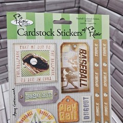 Flair Baseball Cardstock Stickers New Words Frame Tags Labels Titles Trim