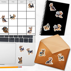 Yorkshire Terrier Dog Stickers for Journals, Scrapbooks, Planners, Glossy, Matte