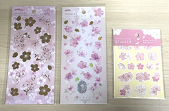 Japanese Sakura Sticker Set 3pcs Cherry Blossom Kawaii Planner Scrapbook