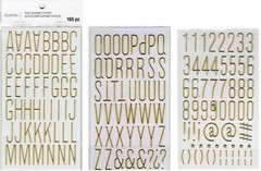 Alphabets, Gold puffy, scrapbook stickers, 4×7″ – Recollections #665518