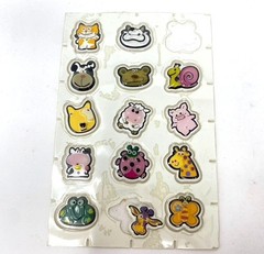 Vintage Plastic 3D Bubble Stickers Zoo Farm Animals Sea Creatures Preowned