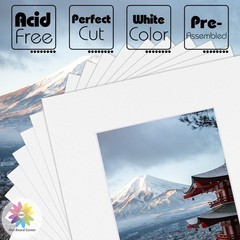 Mat Board Center, 25 Pack Pre-Assembled Photo Mat Kits 8×10 for 5×7 Pictures,…