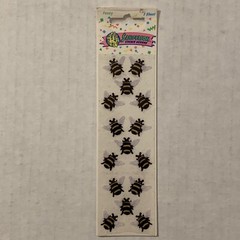 Sealed Vintage 1990 Sandylion Fuzzy Honey Bees Stickers Bumblebees Flocked 90s